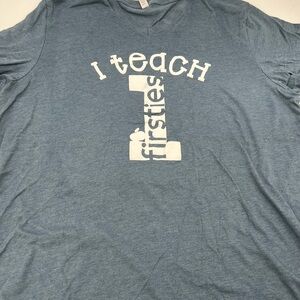 'I Teach Firsties' Blue Graphic Tee